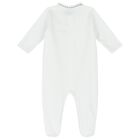 White & Grey Dots Babygrow, 1, hi-res