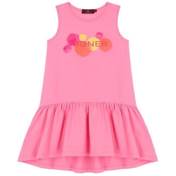 Girls Pink Logo Dress