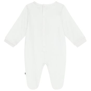 White Teddy Bear Logo Babygrow