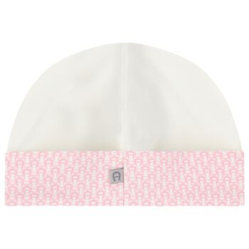 Baby Girls Pink & Ivory Logo Hat