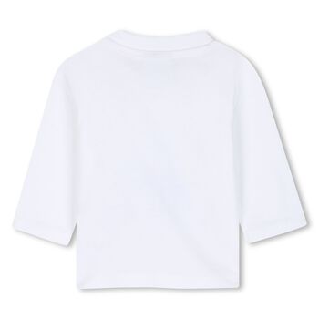 Baby Boys White Red Panda Logo Long Sleeve Top 