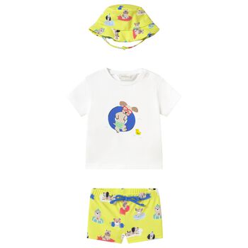 Mayoral Baby Boys White & Green Shorts Set, 1 Baby Boys White & Green Shorts Set