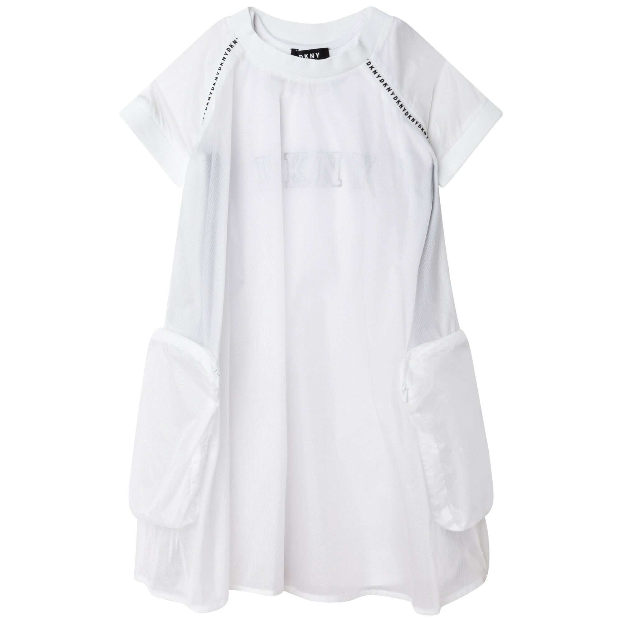 DKNY Girls White 2 in 1 Dress Junior Couture