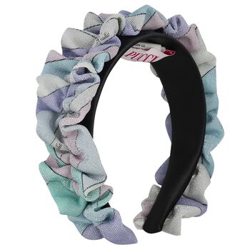 Girls Pink, Lilac & Blue Ruffled Headband