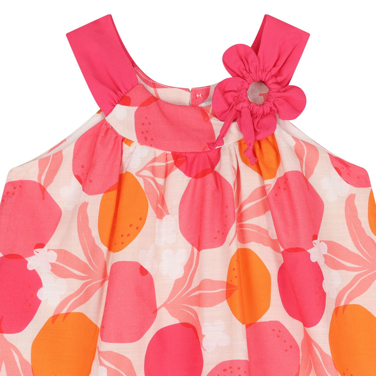Younger Girls Pink & Orange Dress, 1, hi-res