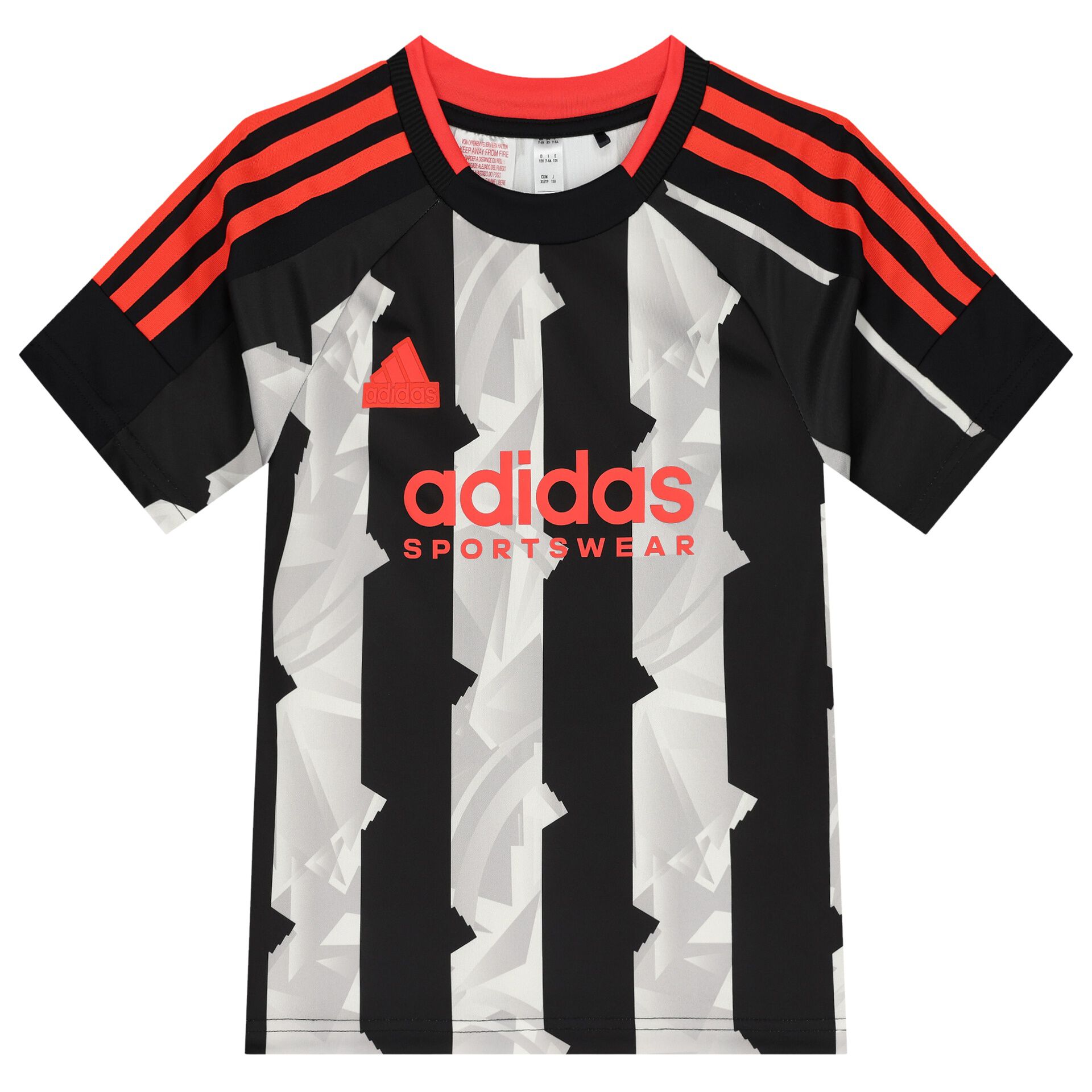 Adidas Kids Black Red Grey Logo T Shirt Junior Couture Bahrain