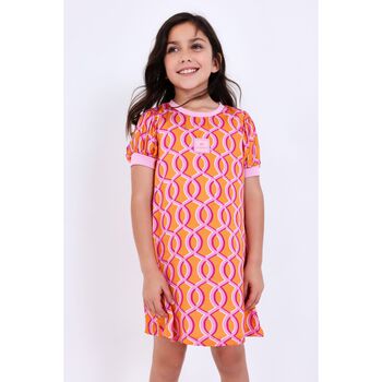 Girls Orange Logo Dress