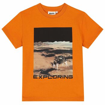 Boys Orange Graphic T-Shirt