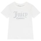 Girls White Crystal Embellished Diamant&eacute; Logo T-Shirt, 1, hi-res