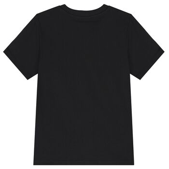 Boys Black Teddy Bear Logo T-Shirt