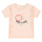 طقم بنطلون باللون الوردي والعاجي للبنات, 1, hi-res