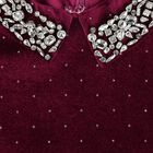 Girls Burgundy Velvet Mini Dress, 1, hi-res