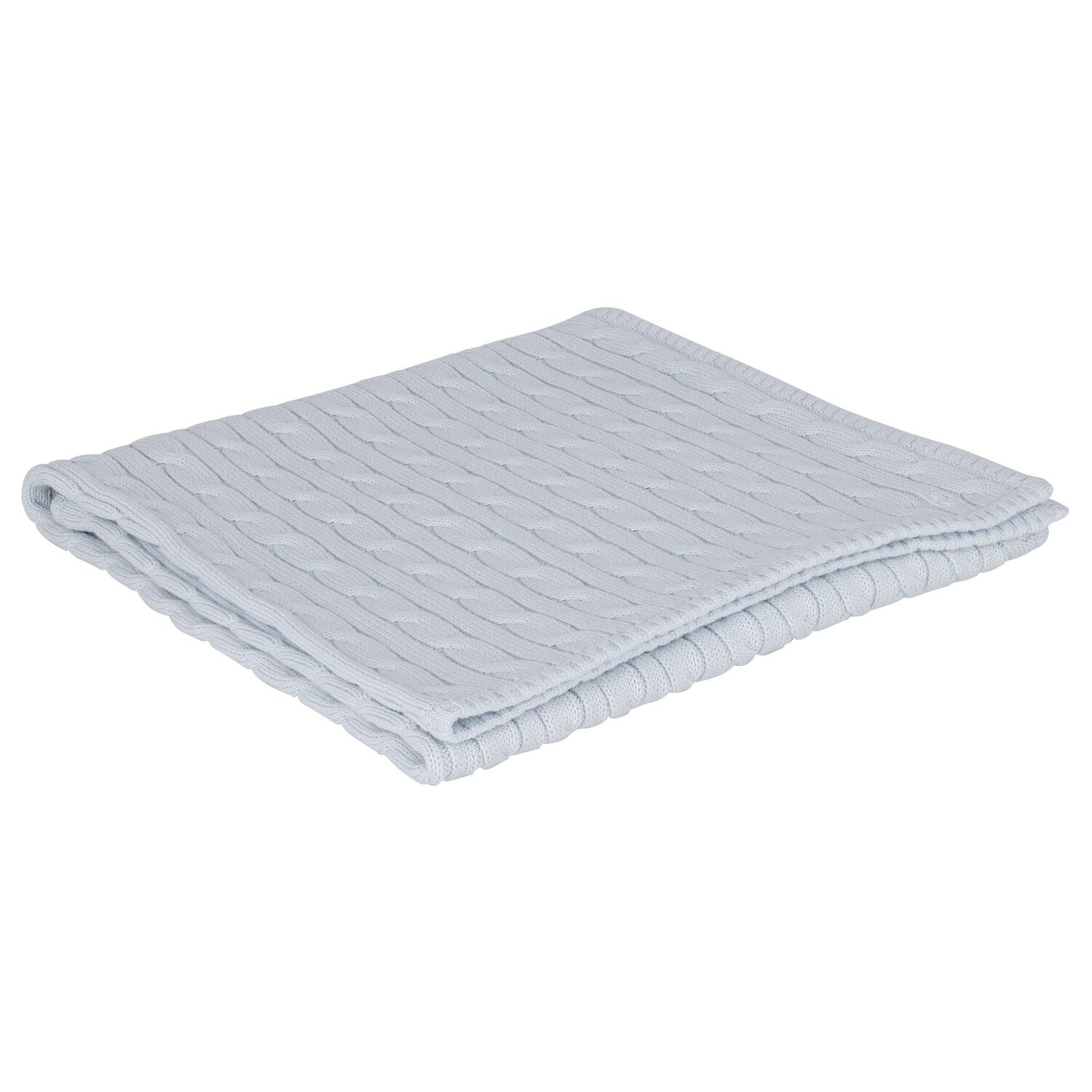 Blue Pony Logo Cable Knit Baby Blanket, 1, hi-res