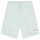Boys Green Logo Shorts, 5, hi-res
