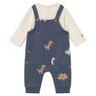 Baby Boys Ivory & Navy Blue Dinosaur Romper, 2, hi-res