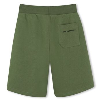 Boys Green Logo Shorts