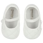 Baby Girls White Velvet Pre Walker Shoes, 1, hi-res
