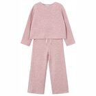 طقم بنطلون محبوك باللون الوردي للبنات, 2, hi-res