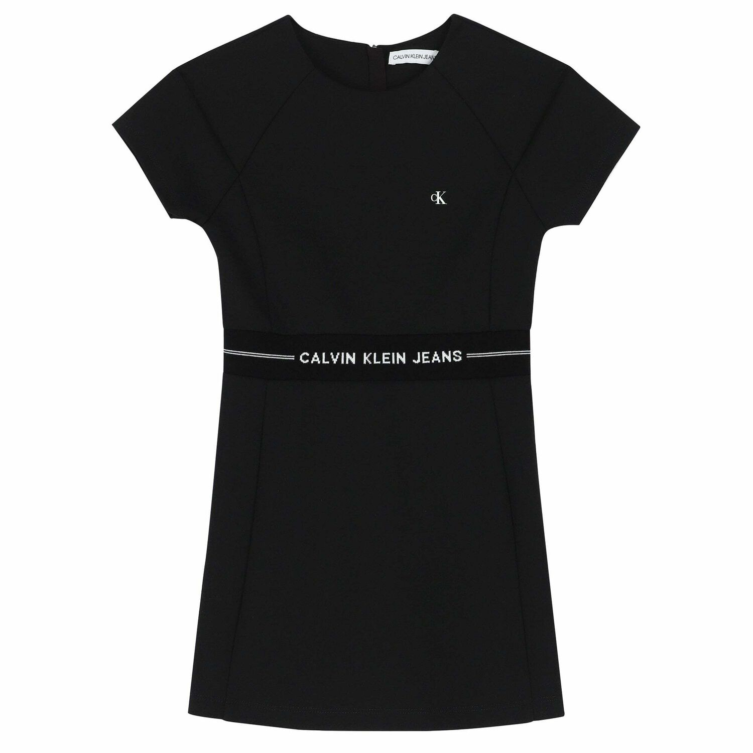 Girls Black Logo Dress, 1, hi-res