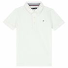 Boys White Logo Polo Shirt, 3, hi-res