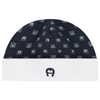 Baby Boys Navy Blue Logo Hat