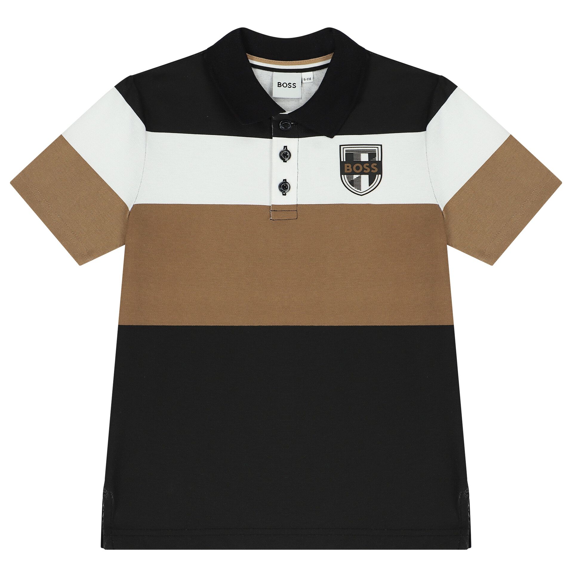 BOSS Boys Black Logo Polo Shirt Junior Couture Bahrain