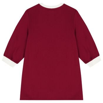 Girls Burgundy Horse Logo Dress