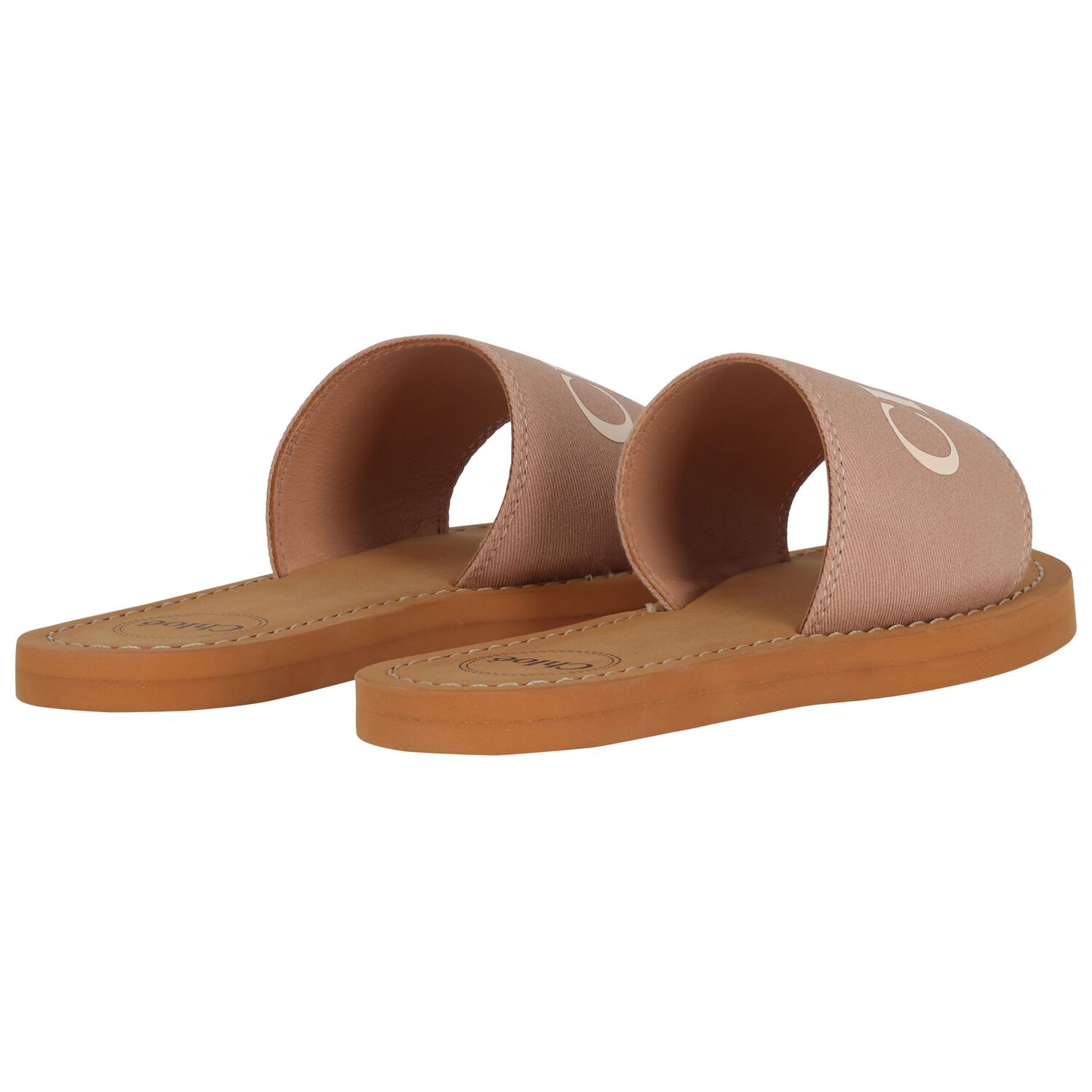 Girls Pink Canvas Logo Sliders, 1, hi-res