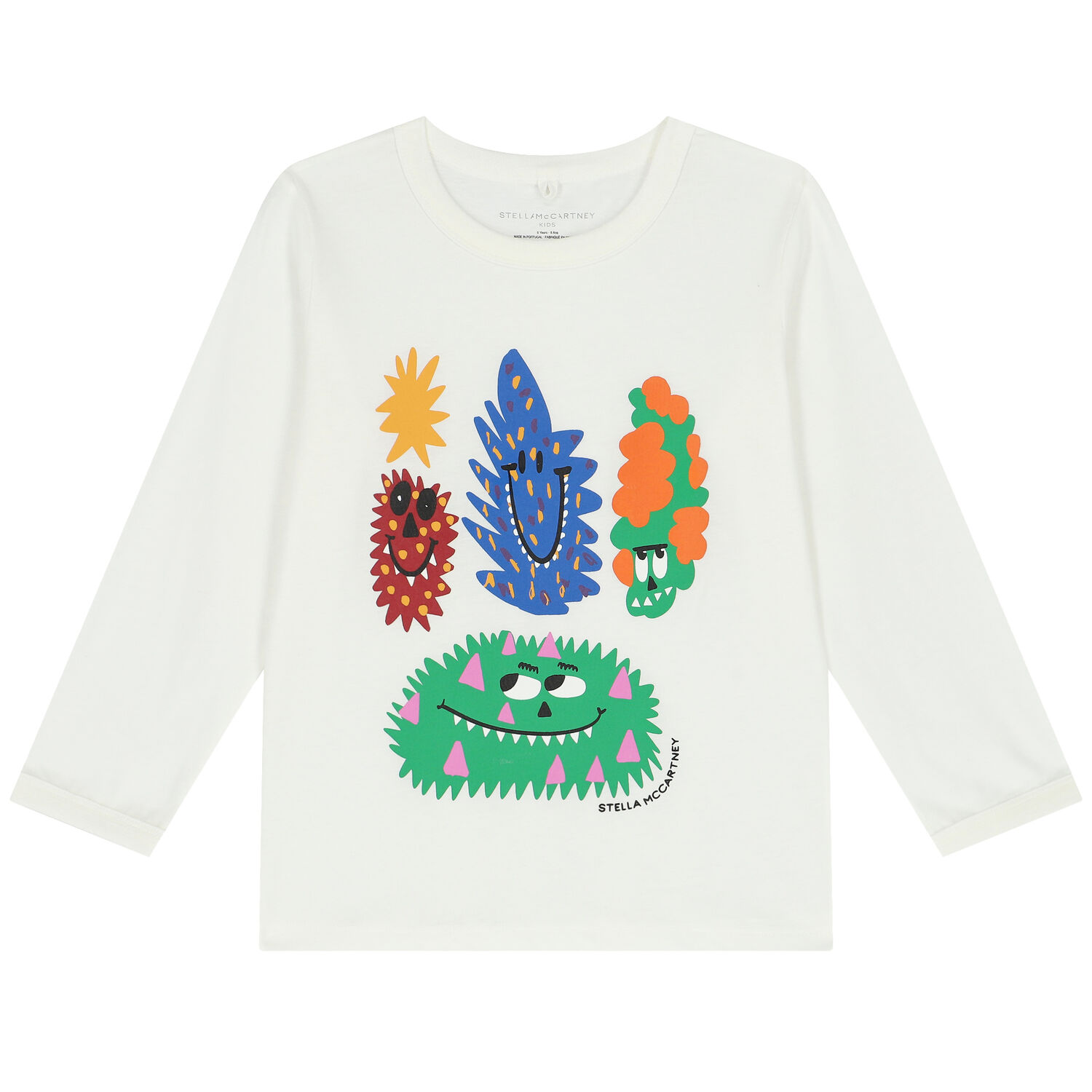 Boys Ivory Monster Long Sleeve Top, 1, hi-res image number null