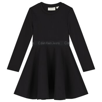Girls Black Logo Dress
