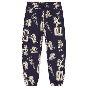 Boys Navy Blue Lion & Tiger Joggers