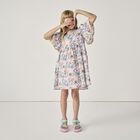 Girls Pink Logo Floral Dress, 1, hi-res