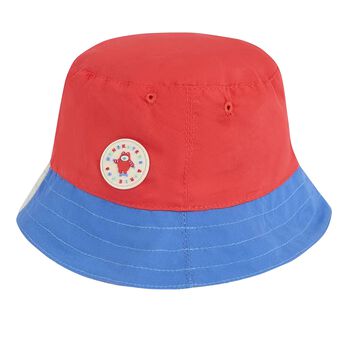 قبعة أولاد بوجهين باللون الأزرق