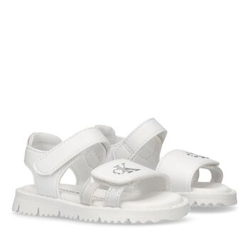 Girls White Logo Sandals