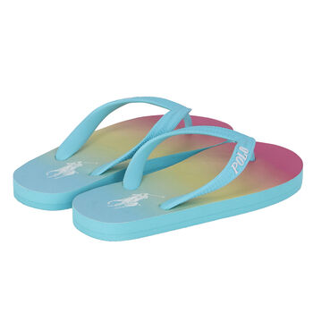 Girls Multi-Colored Logo Flip Flops