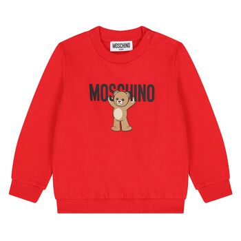 Younger Red Teddy Bear Logo Sweatshirt