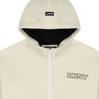 Ivory Logo Hooded Zip Up Top, 1, hi-res