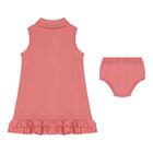 Baby Girls Pink Logo Ruffled Dress Set, 1, hi-res