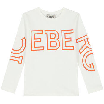 Boys Ivory Logo Long Sleeve Top