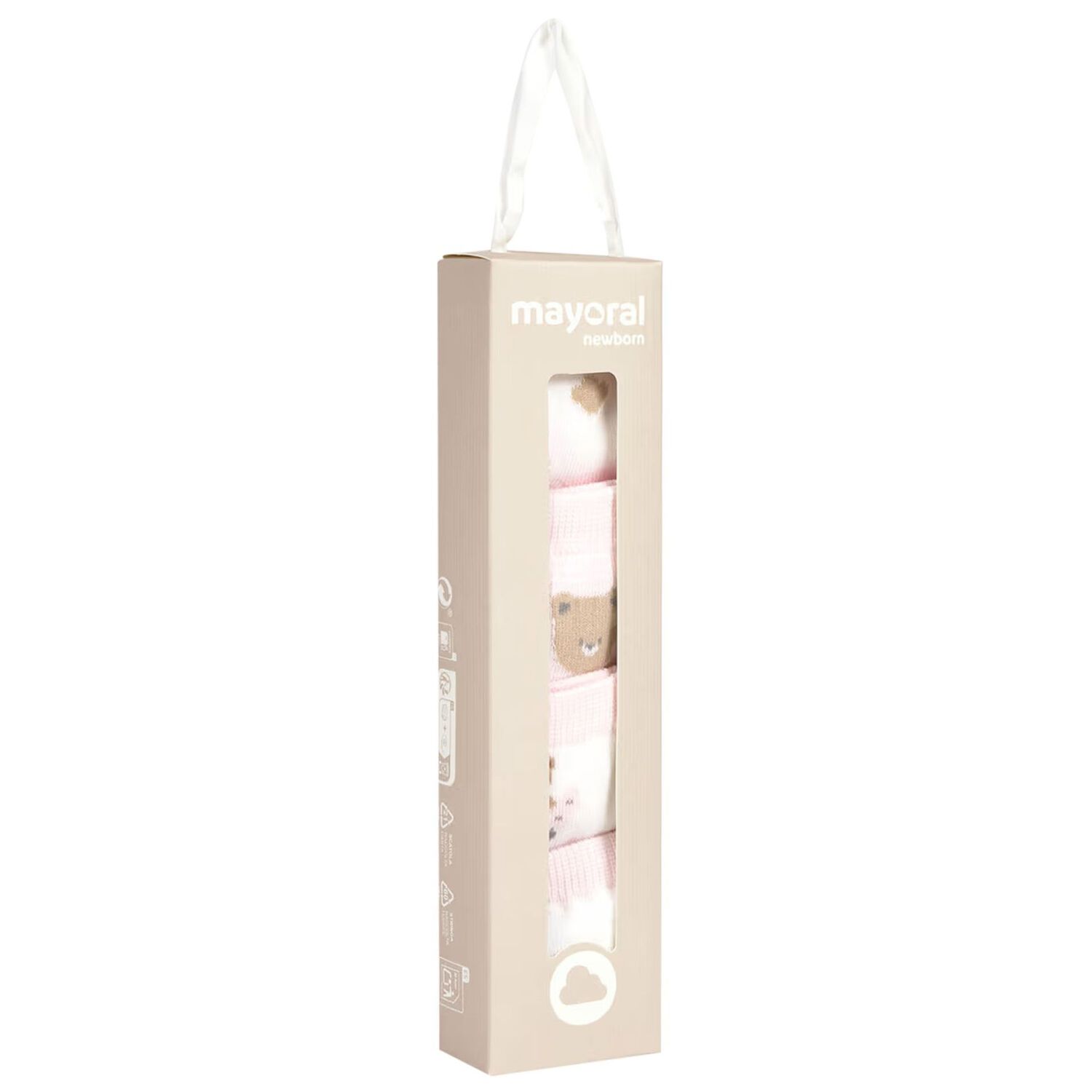 Baby Girls Pink & White Socks ( 4-Pack ), 4, hi-res