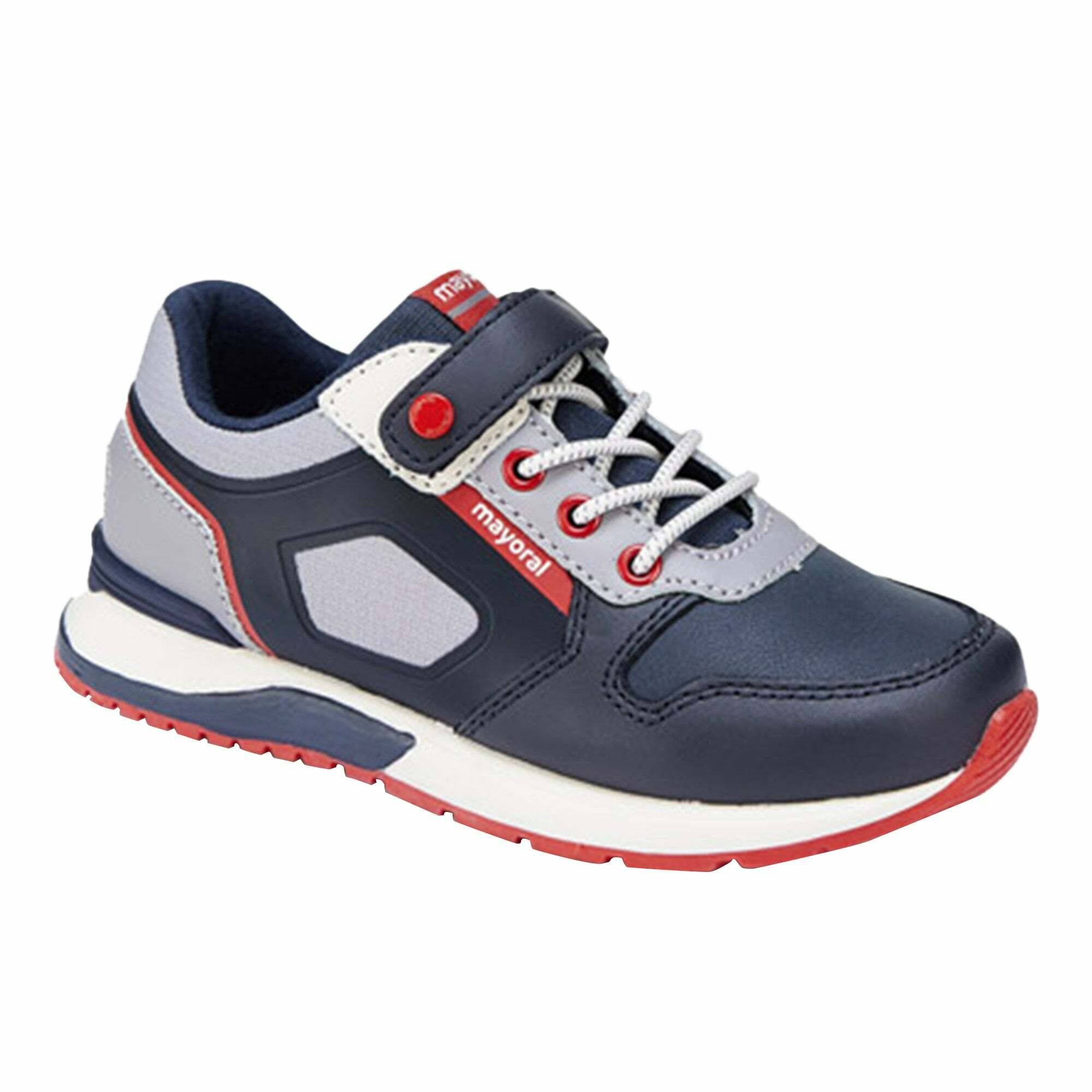 Mayoral Boys Navy Blue Leather Trainers Junior Couture USA