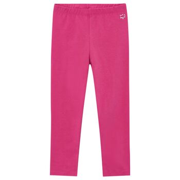 Girls Pink Logo Leggings