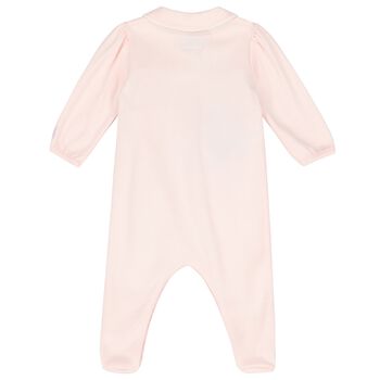 Baby Girls Pink & White Babygrow