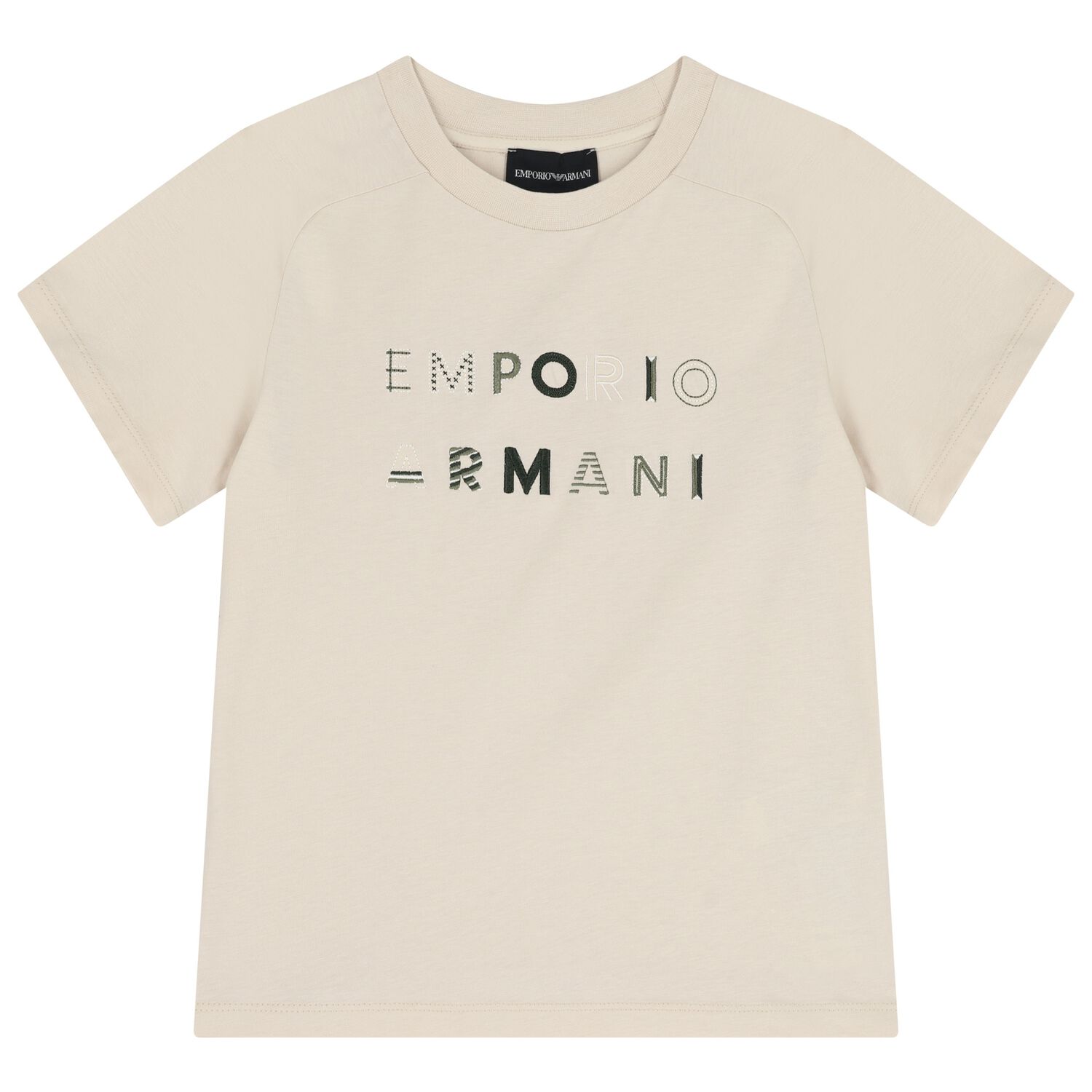 Boys Beige Logo T-Shirt, 1, hi-res