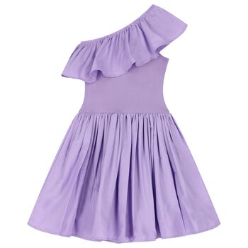 Girls Purple Asymmetric Dress