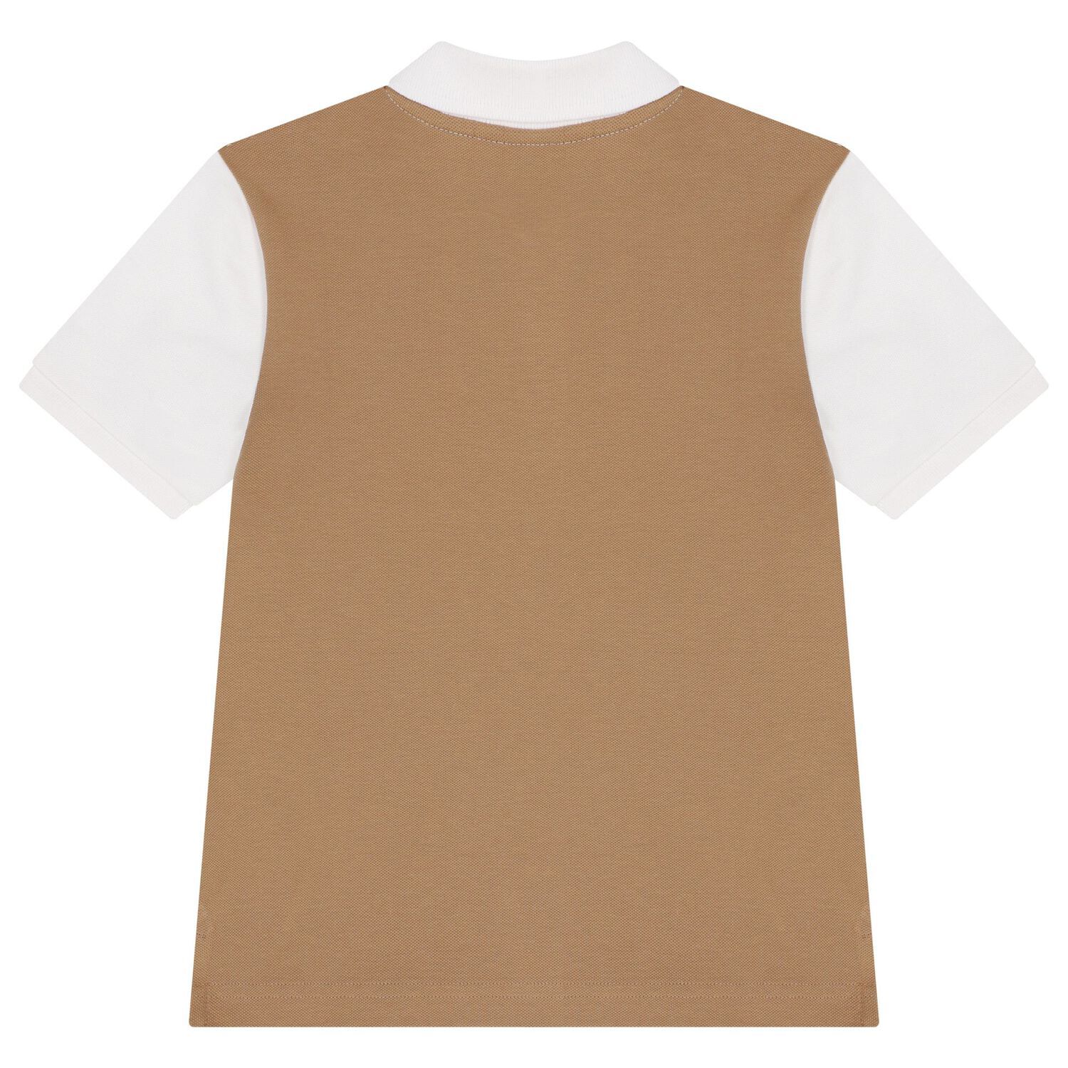Boys White & Beige Logo Polo Shirt, 2, hi-res image number null