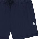 Baby Boys Navy Blue Logo Shorts, 1, hi-res