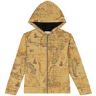 Boys Beige & Black Logo Geo Map Tracksuit, 1, hi-res