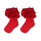 Baby Girls Red Ruffled Socks, 4, hi-res