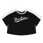 Girls Black Logo T-Shirt, 1, hi-res